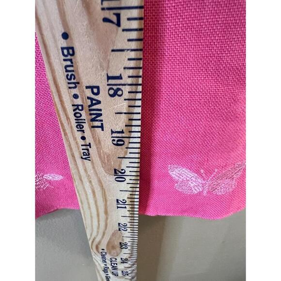 Talbots Pink Butterfly Embroidery Linen Skirt Womens Size Petite 14 - Picture 7 of 7